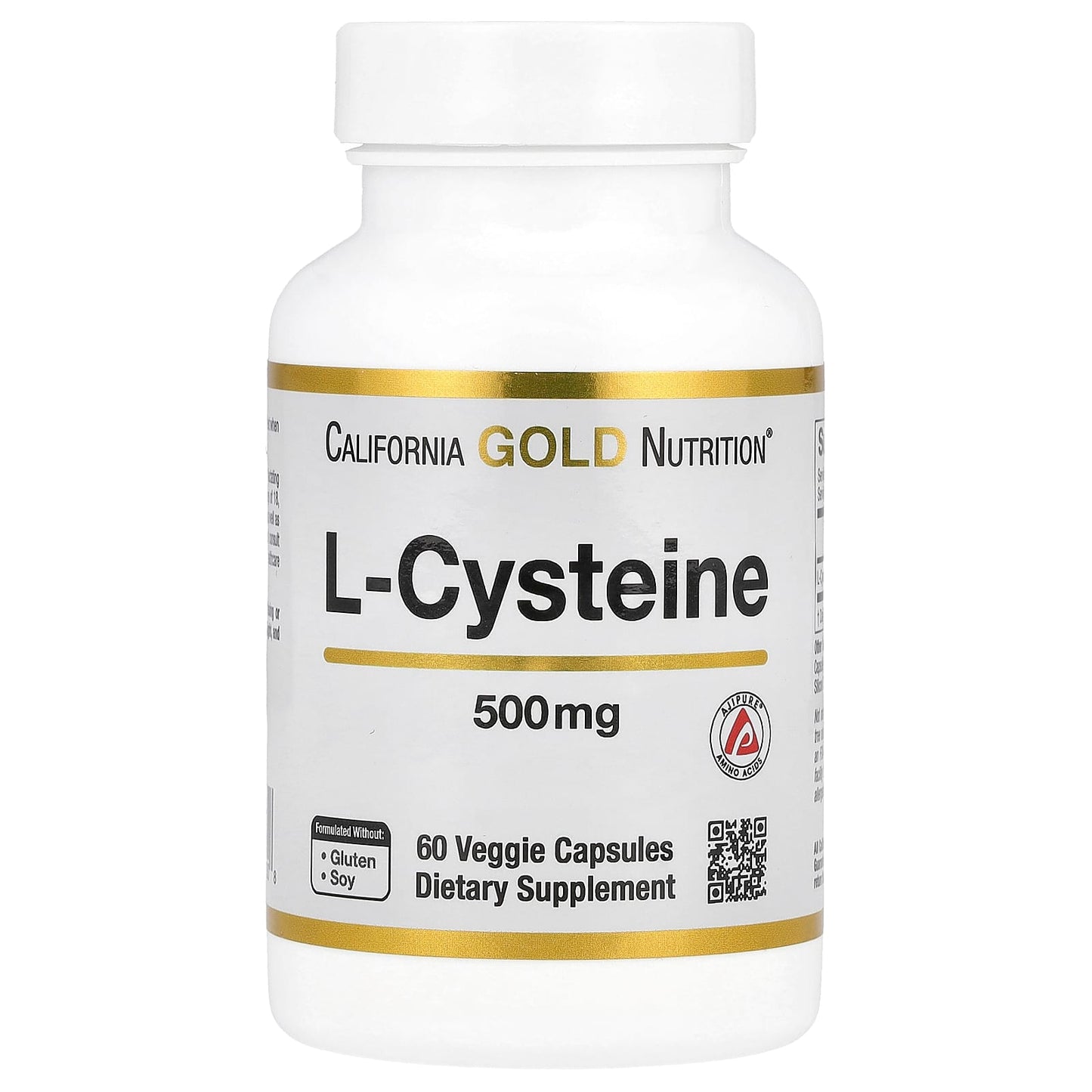 California Gold Nutrition L-Cysteine AjiPure 500mg 60 Capsules - Image 1