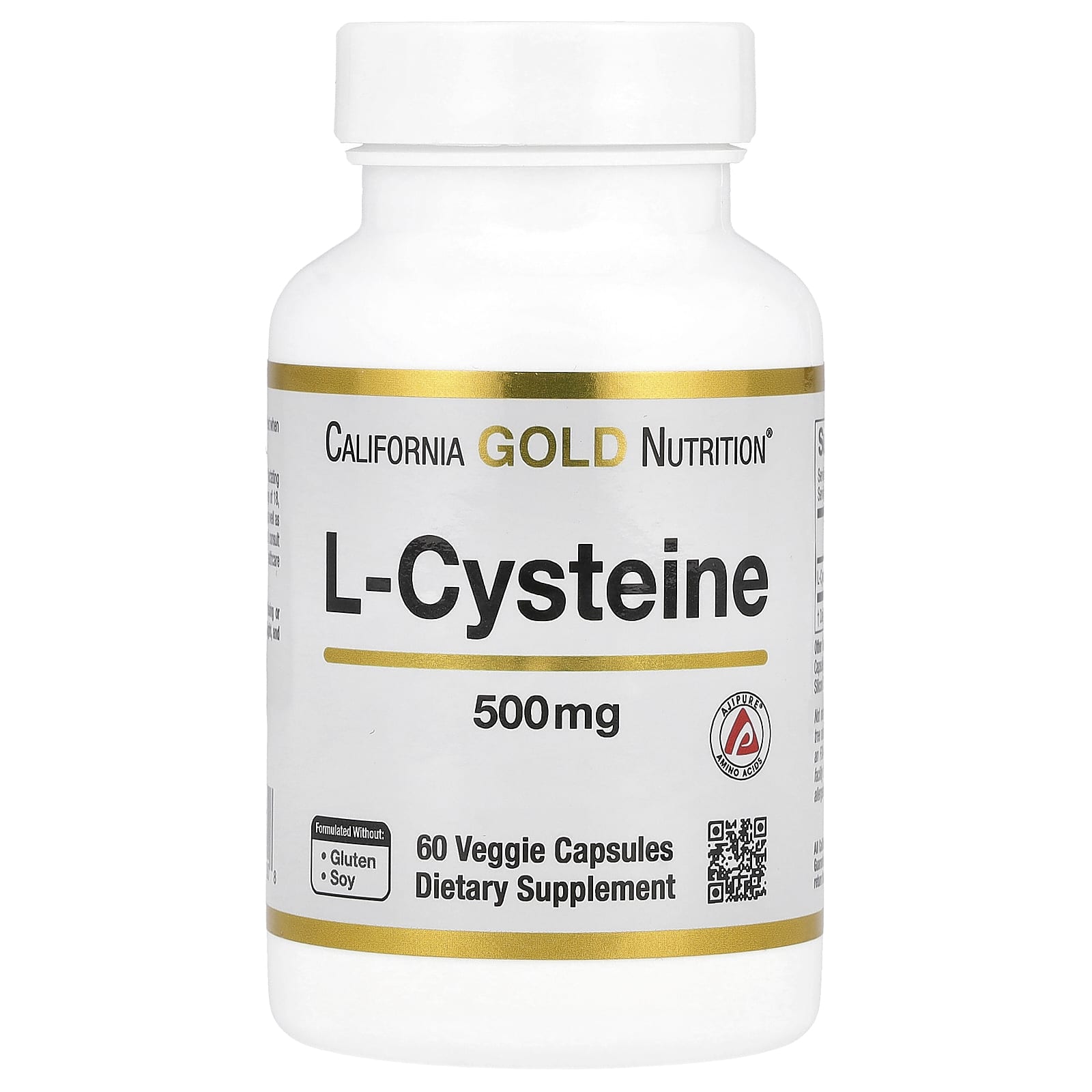 California Gold Nutrition L-Cysteine AjiPure 500mg 60 Capsules - Image 1