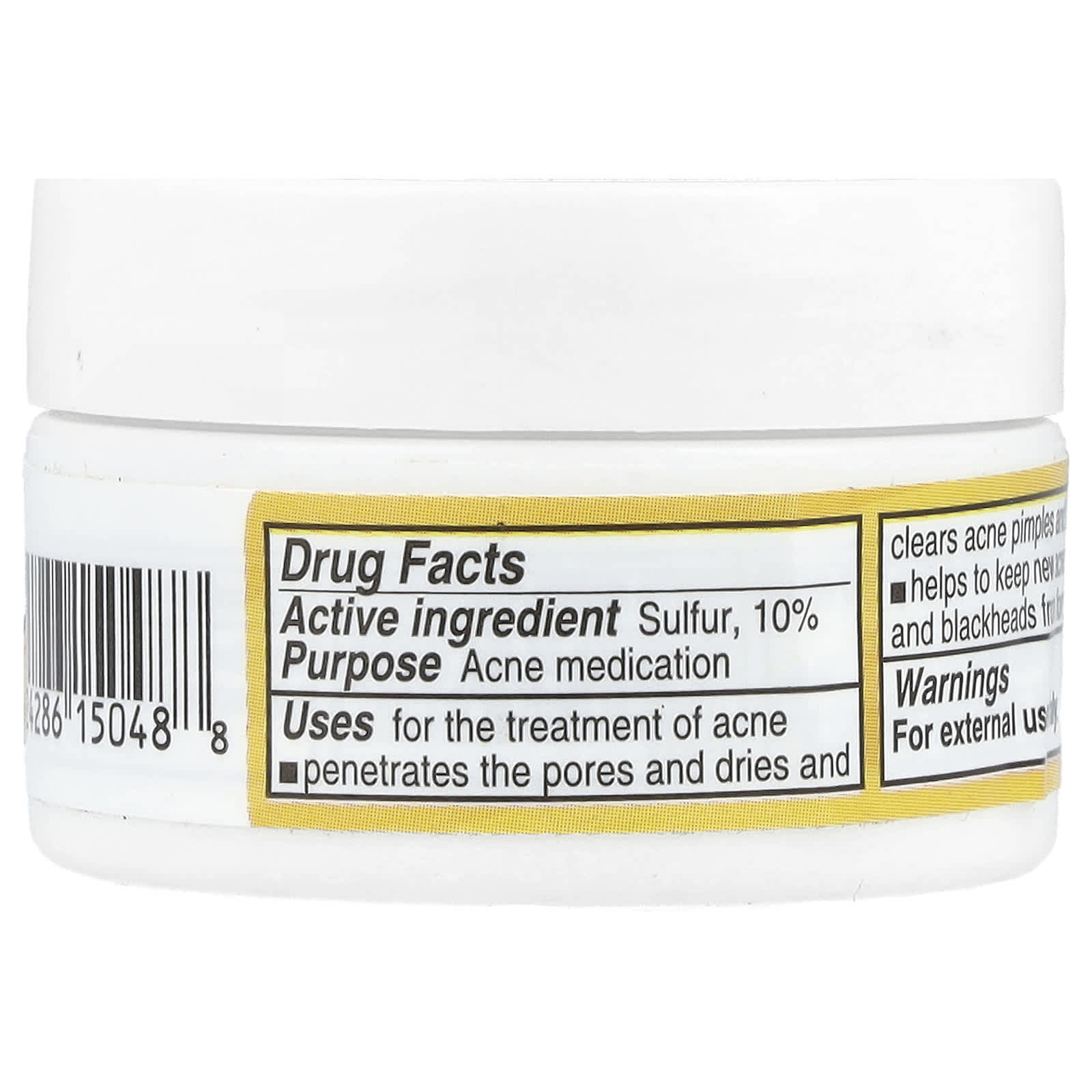 De La Cruz Acne Treatment Ointment with Sulfur 10% Maximum Strength 0.21 oz - Image 2