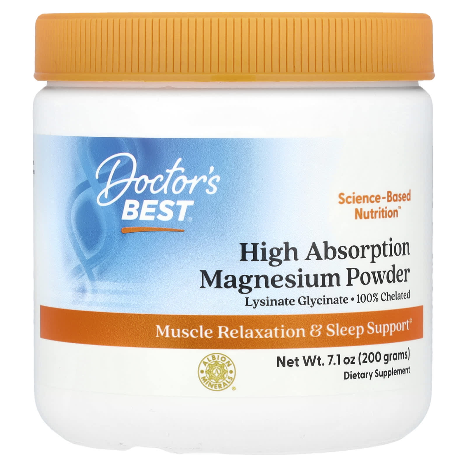 Doctor's Best High Absorption Magnesium Powder, 7.1 oz (200g) - Image 1