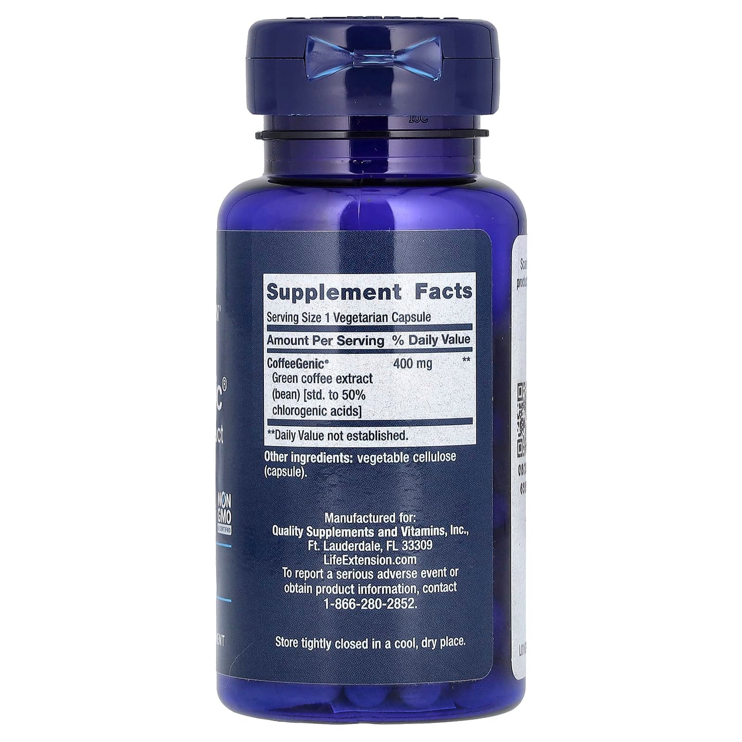 Life Extension, CoffeeGenic, Green Coffee Extract, 400 mg, 90 Vegetarian Capsules - Image 2