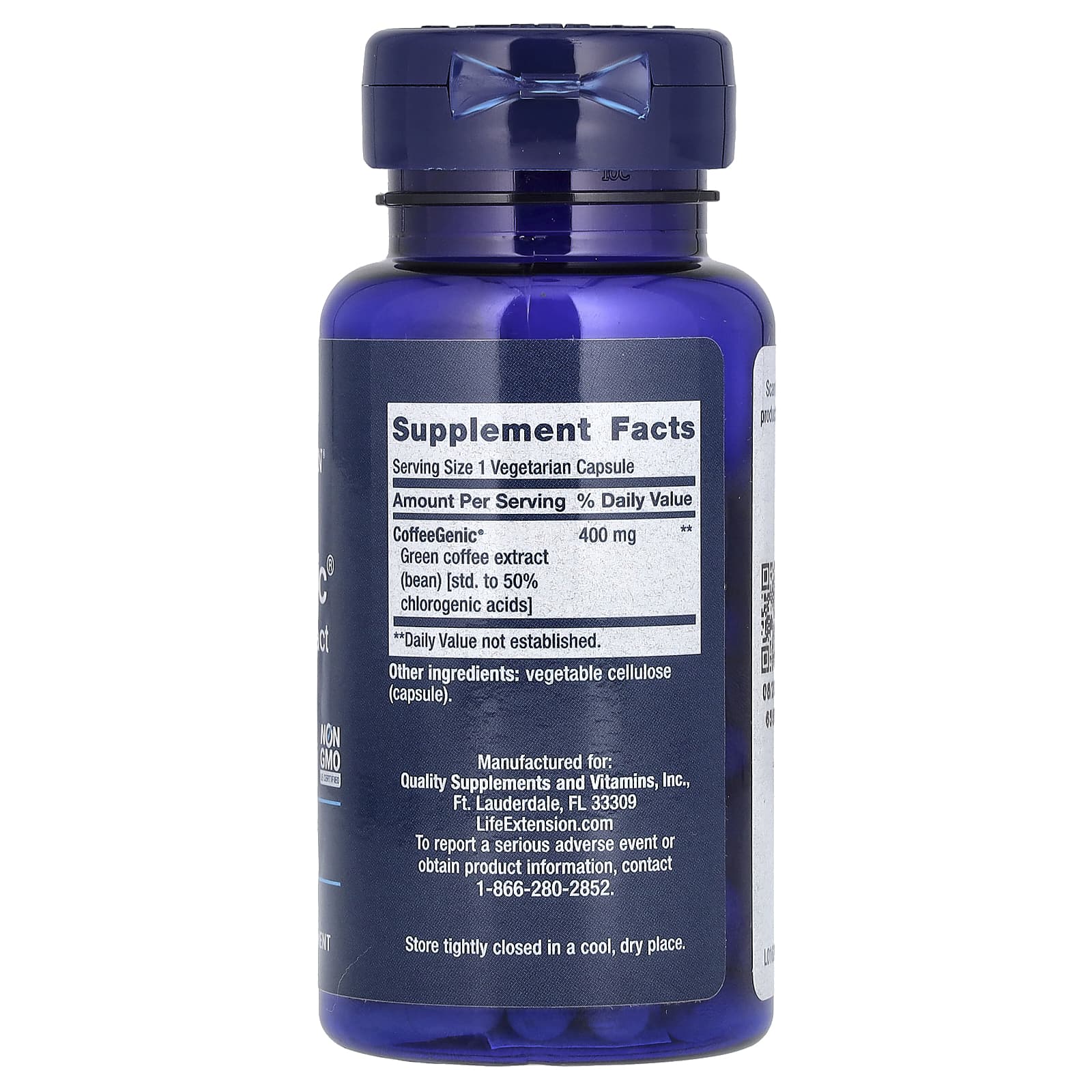 Life Extension, CoffeeGenic, Green Coffee Extract, 400 mg, 90 Vegetarian Capsules - Image 2