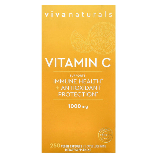 Viva Naturals, Vitamin C, 1,000 mg, 250 Veggie Capsules - Image 1