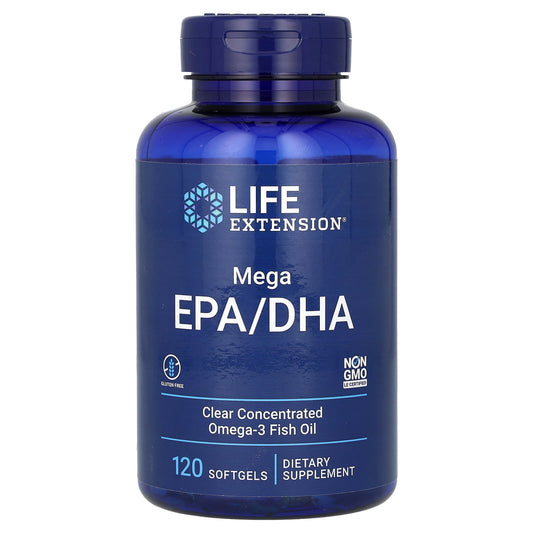 Life Extension, Mega EPA/DHA, 120 Softgels (1,000 mg per Softgel) - Image 1
