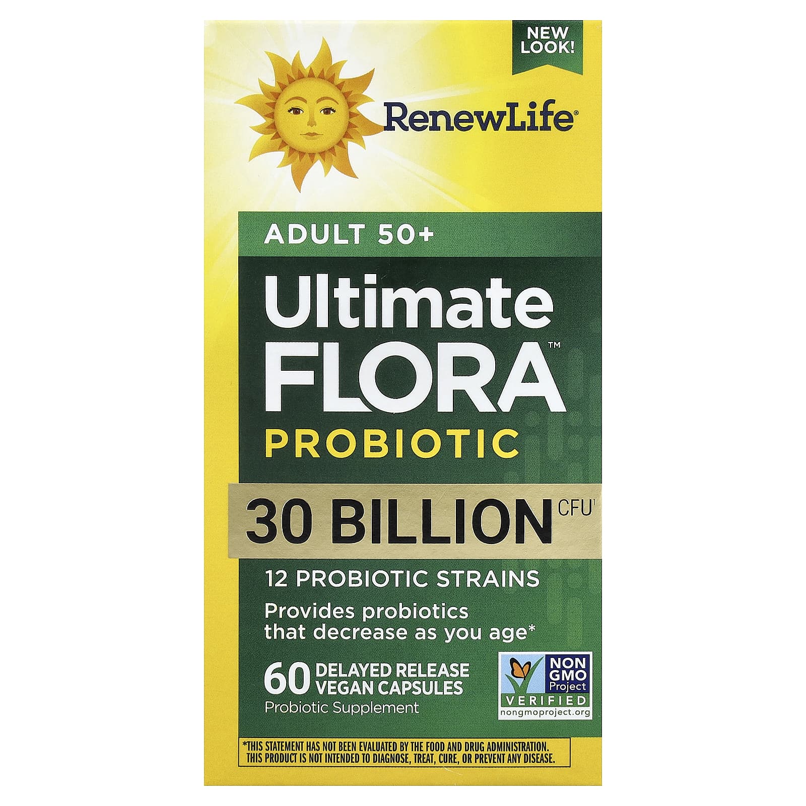 Renew Life, Ultimate Flora™ Probiotic, Adult 50+, 60 Vegan Capsules - Image 1