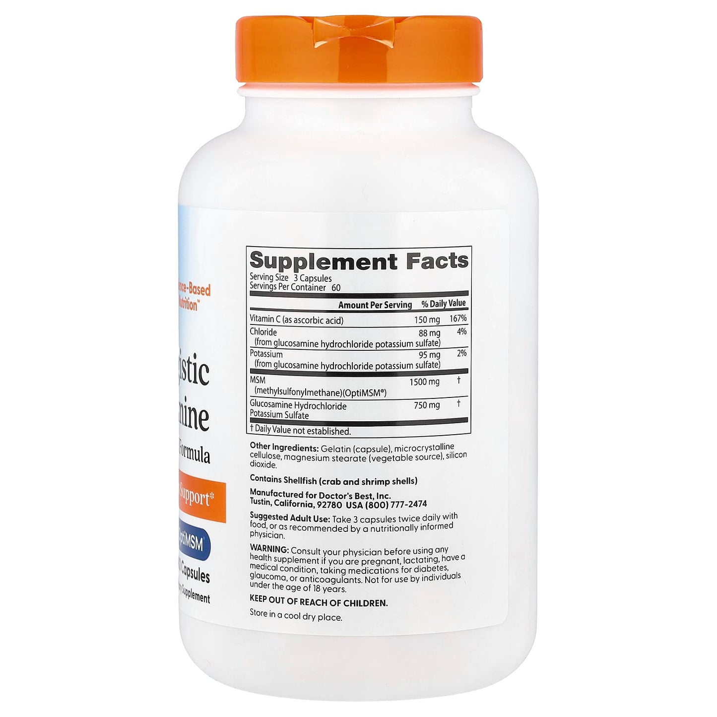 Doctor's Best Joint Support with Glucosamine & MSM - 180 Capsules - Image 2