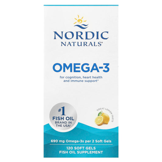 Nordic Naturals, Omega-3, Great Lemon, 120 Soft Gels (345 mg per Soft Gel) - Image 1