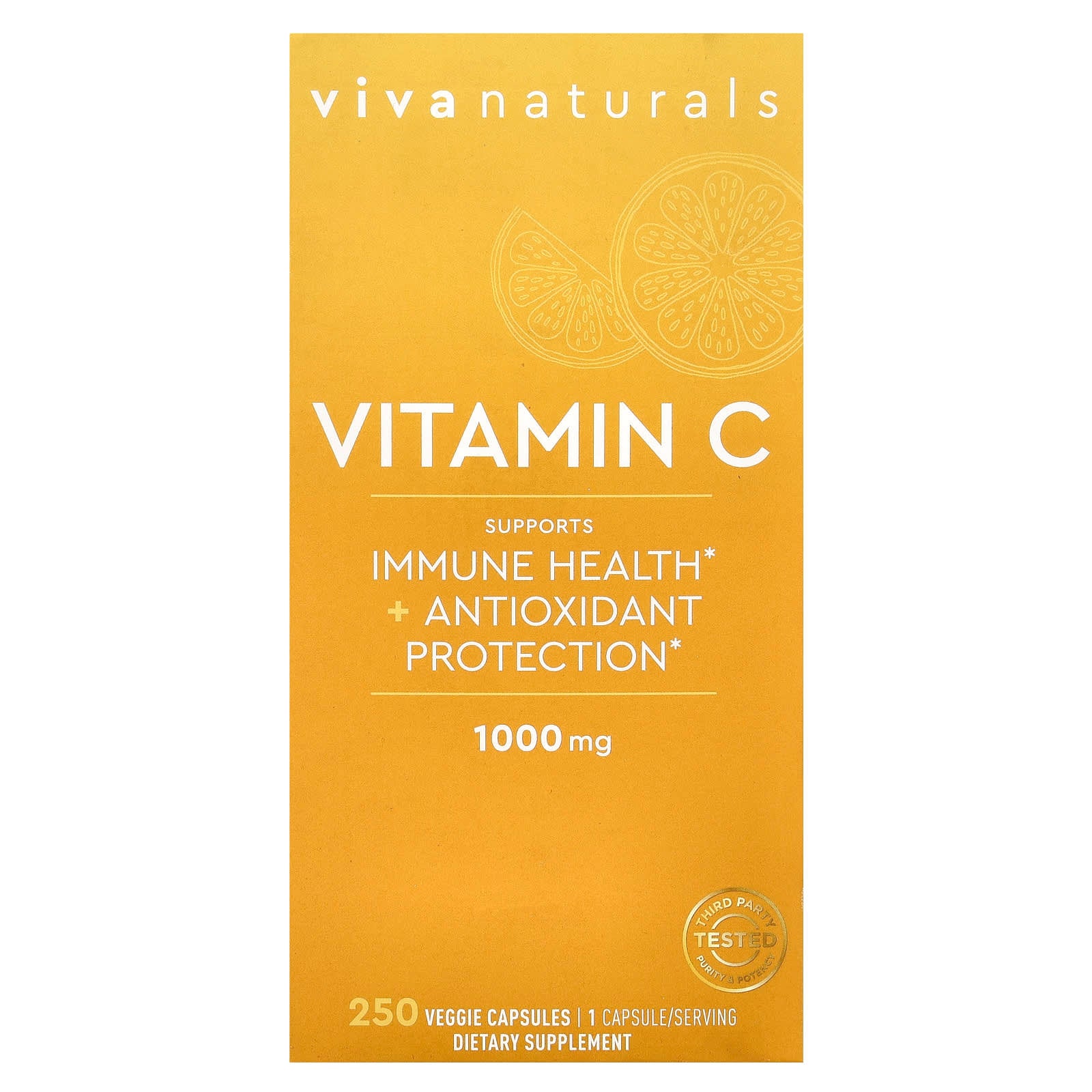 Viva Naturals, Vitamin C, 1,000 mg, 250 Veggie Capsules - Image 1