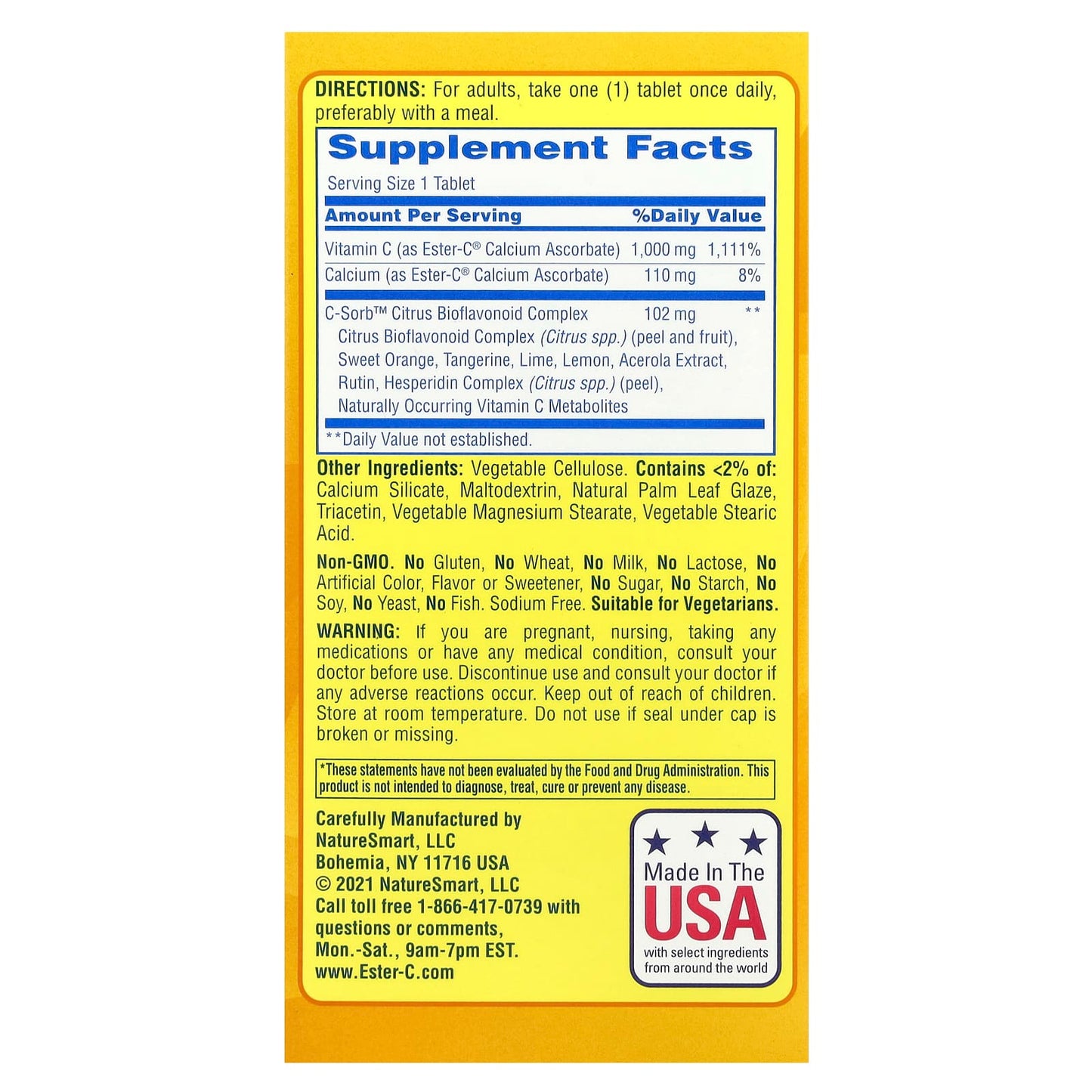 Nature's Bounty, Ester-C®, Maximum Strength, 1,000 mg, 120 Vegetarian Coated Tablets - Image 2