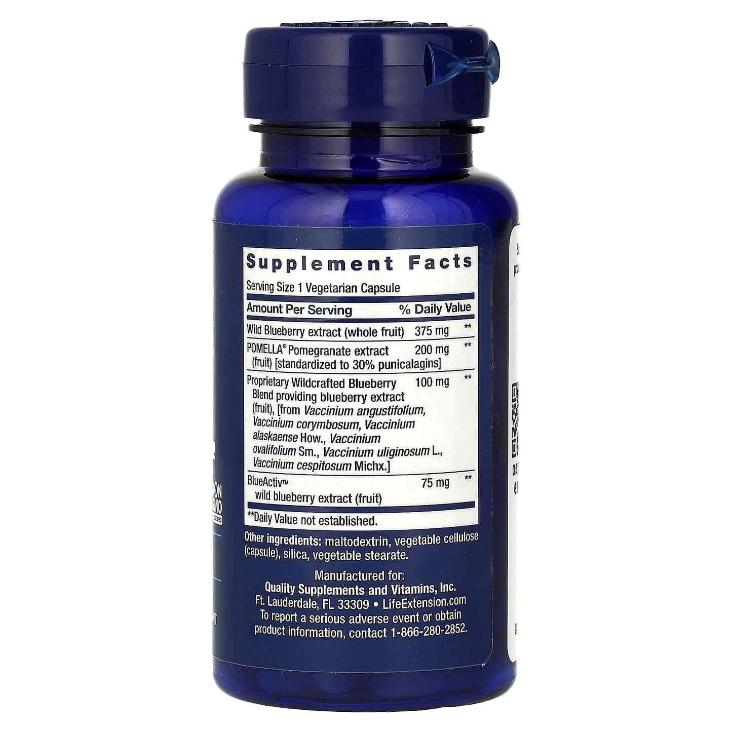 Life Extension, Blueberry Extract and Pomegranate, 60 Vegetarian Capsules - Image 2