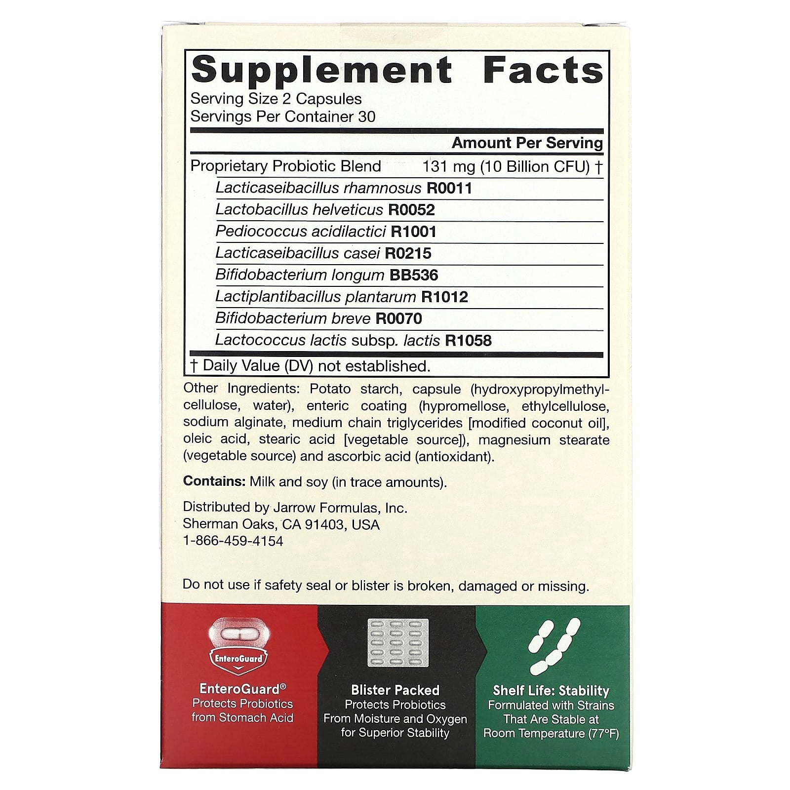 Jarrow Formulas Jarro-Dophilus EPS 10 Billion CFU Probiotic Supplement - Image 2