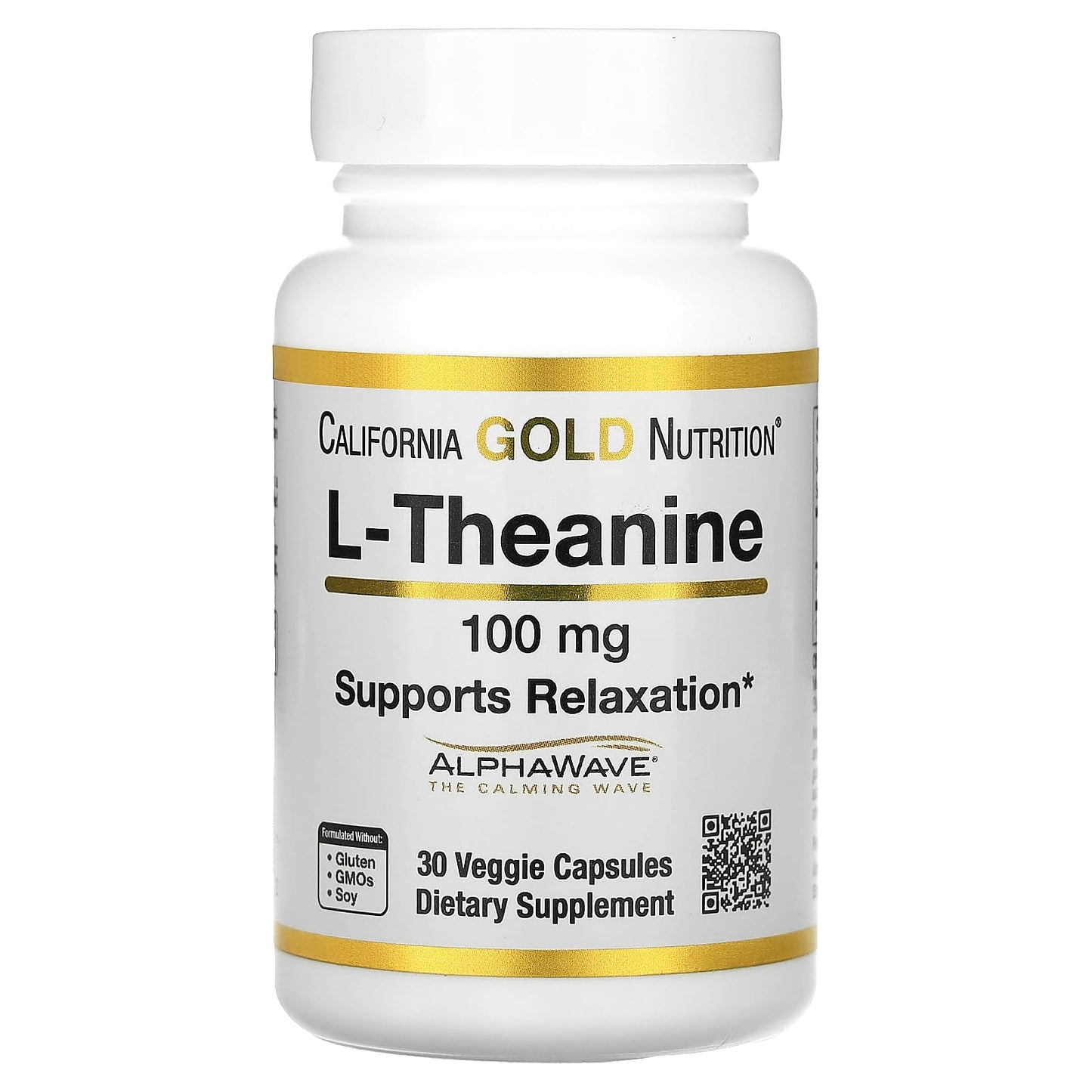 L-Theanine Supplement for Relaxation & Focus - 100mg, 30 Capsules - Image 1