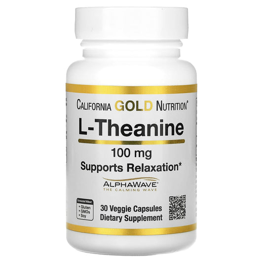 L-Theanine Supplement for Relaxation & Focus - 100mg, 30 Capsules - Image 1