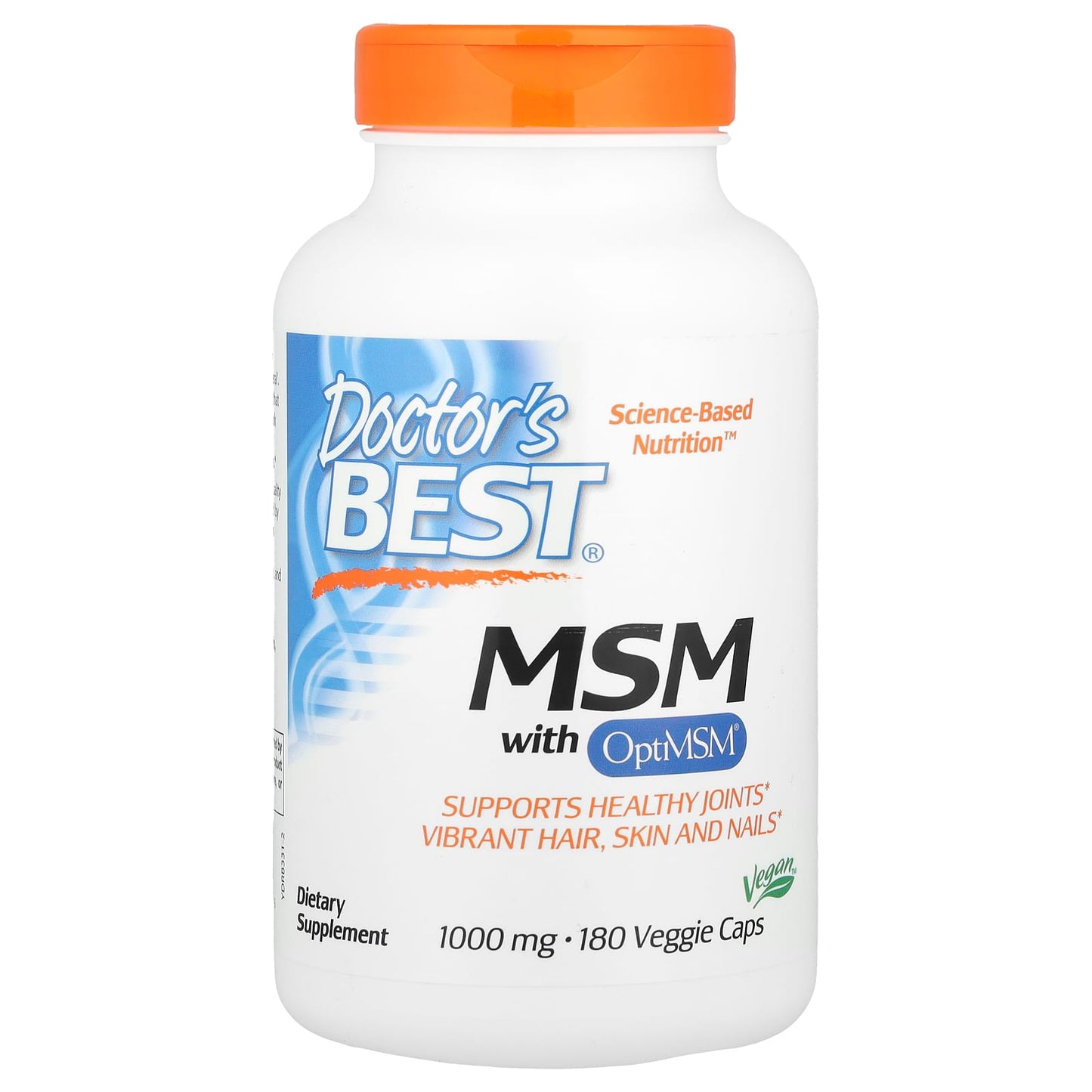 Support Healthy Joints & Hair with Doctor's Best MSM 180 Veggie Caps - Image 1