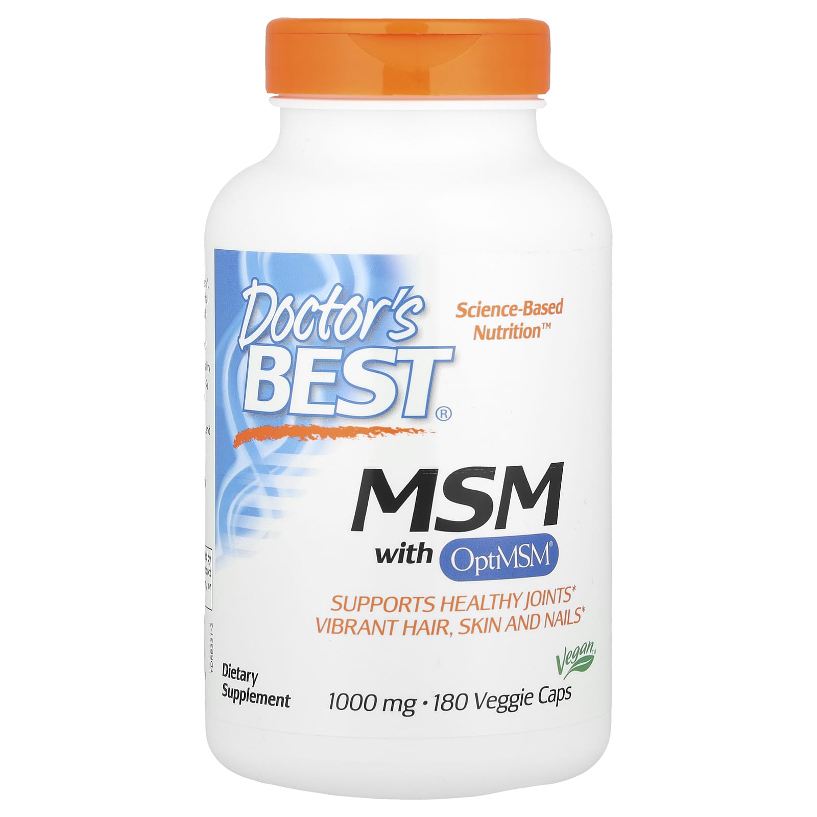 Support Healthy Joints & Hair with Doctor's Best MSM 180 Veggie Caps - Image 1