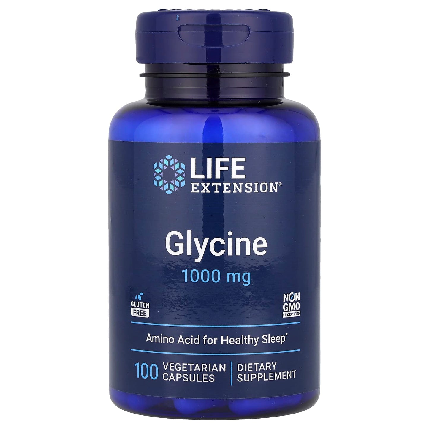 Life Extension, Glycine, 1,000 mg, 100 Vegetarian Capsules - Image 1