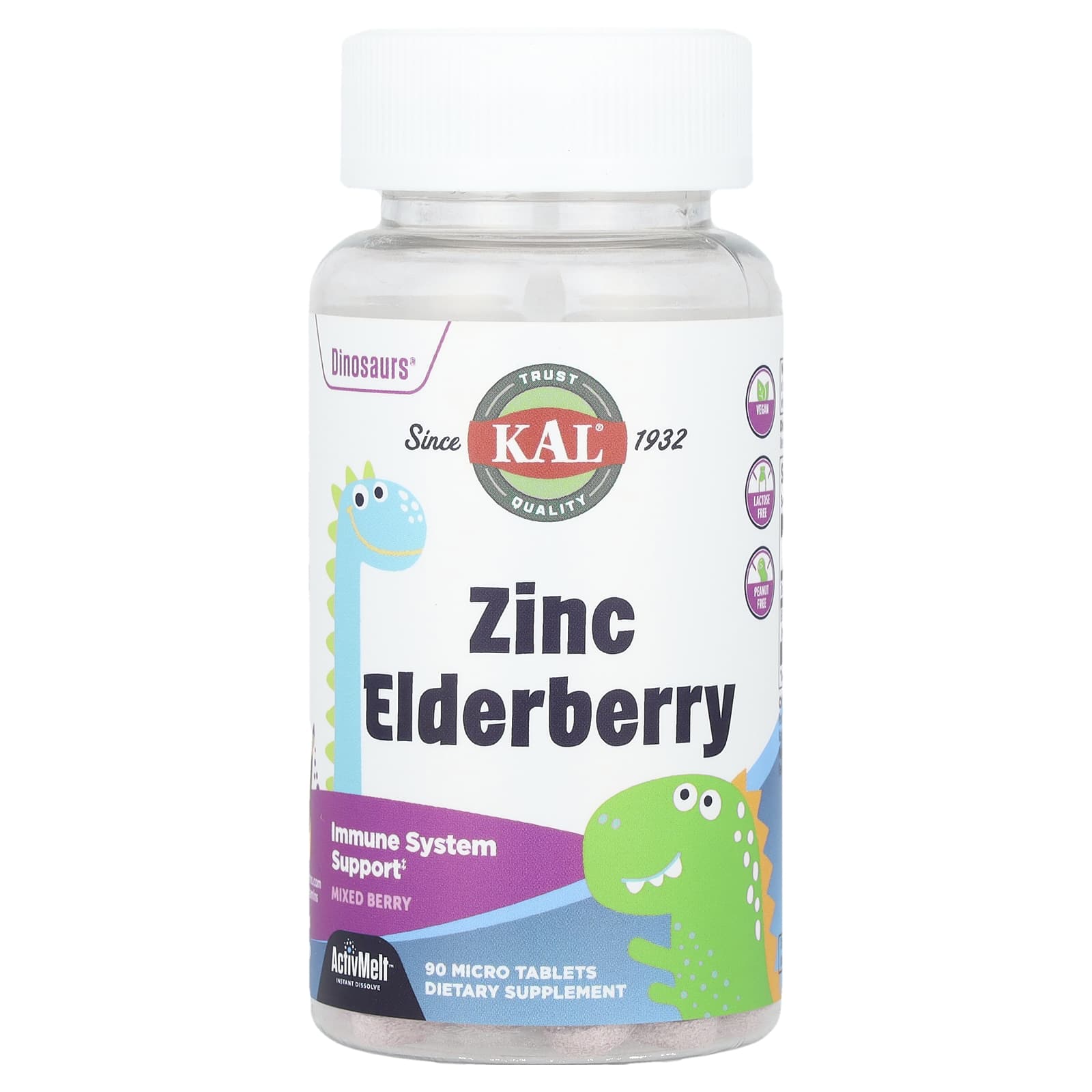Support Your Child's Immune System with KAL Dinosaurs Zinc Elderberry - Image 1