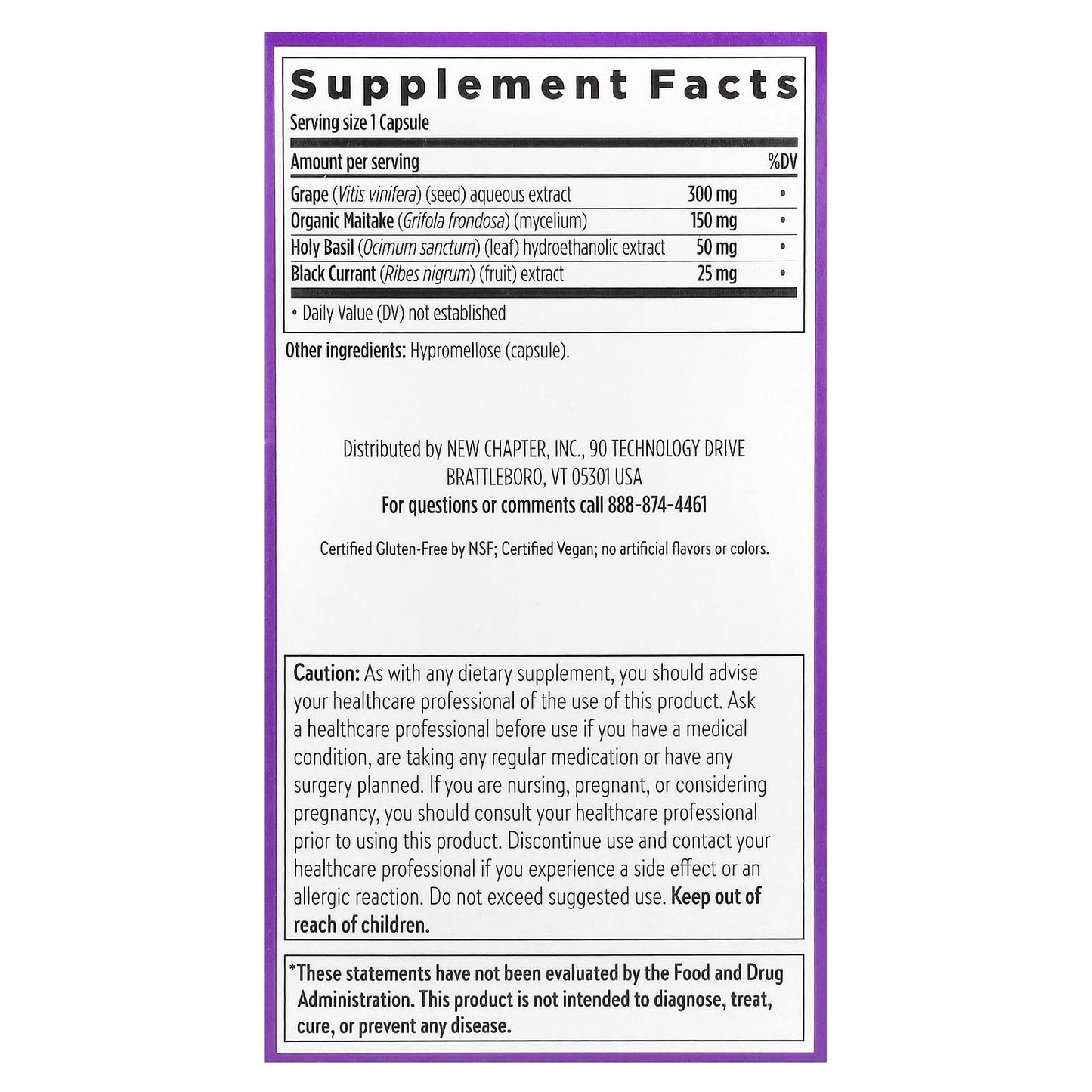 New Chapter, Blood Pressure Balance, Grape Seed Blend, 60 Vegan Capsules - Image 2