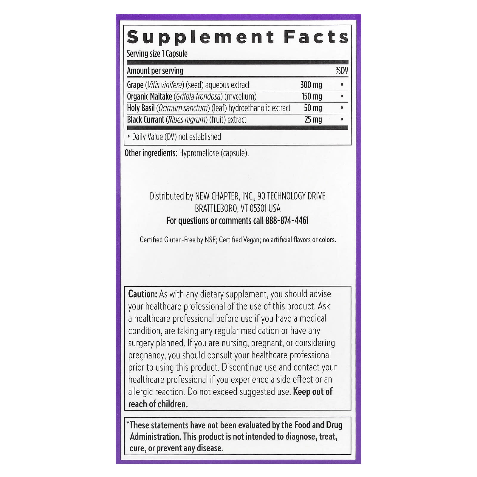 New Chapter, Blood Pressure Balance, Grape Seed Blend, 60 Vegan Capsules - Image 2