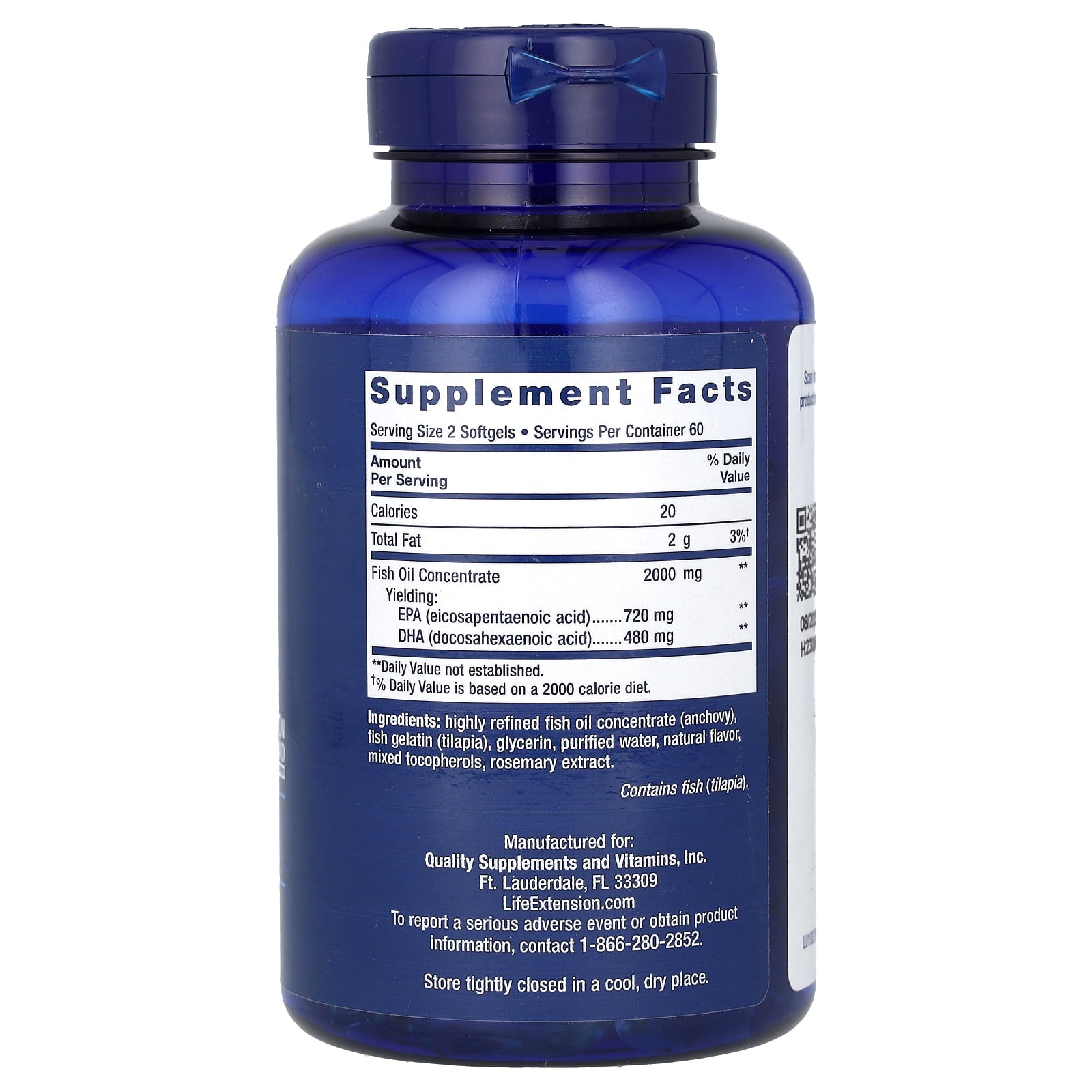 Life Extension, Mega EPA/DHA, 120 Softgels (1,000 mg per Softgel) - Image 2