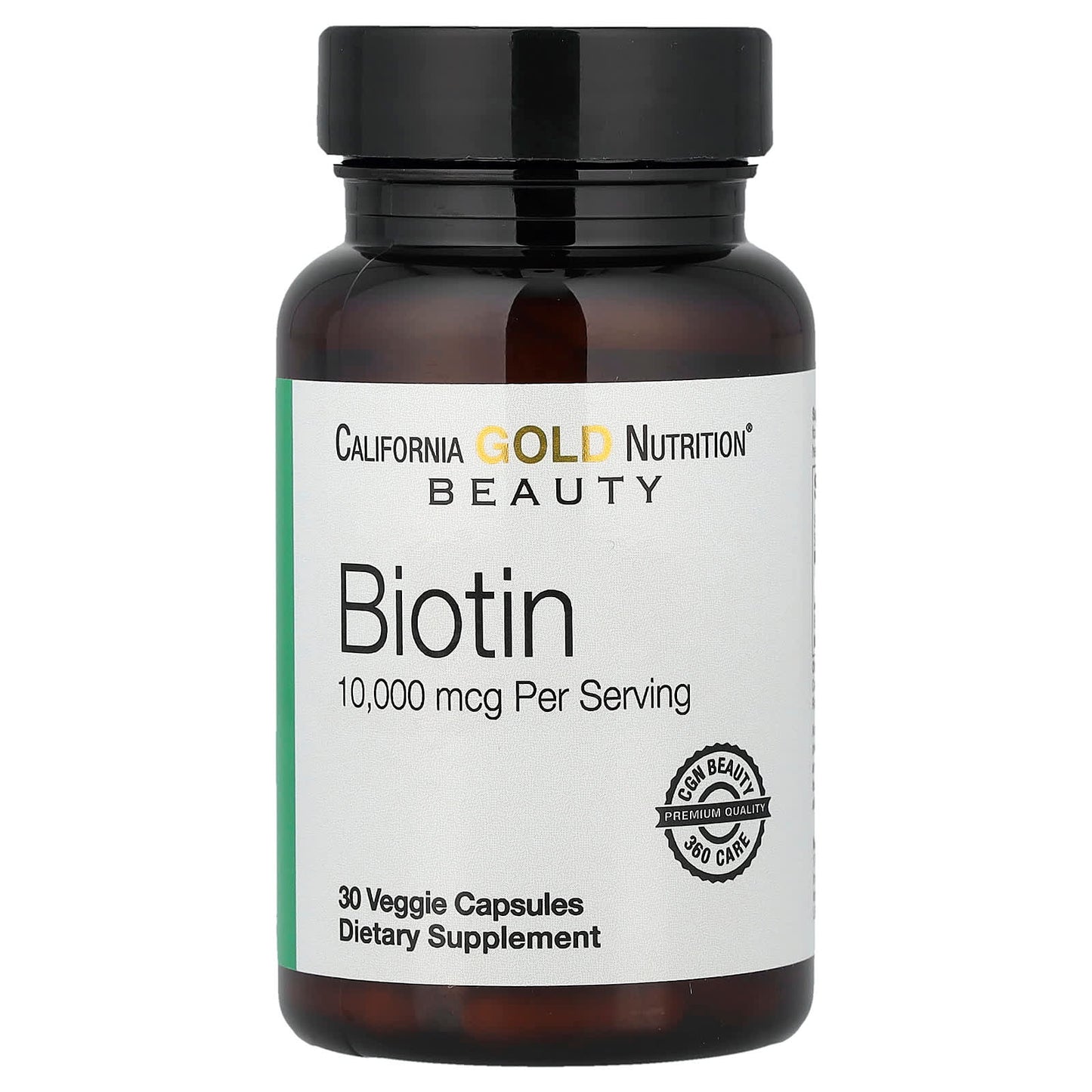 High-Strength Biotin Supplement - 10,000 mcg, 30 Veggie Capsules - Image 1