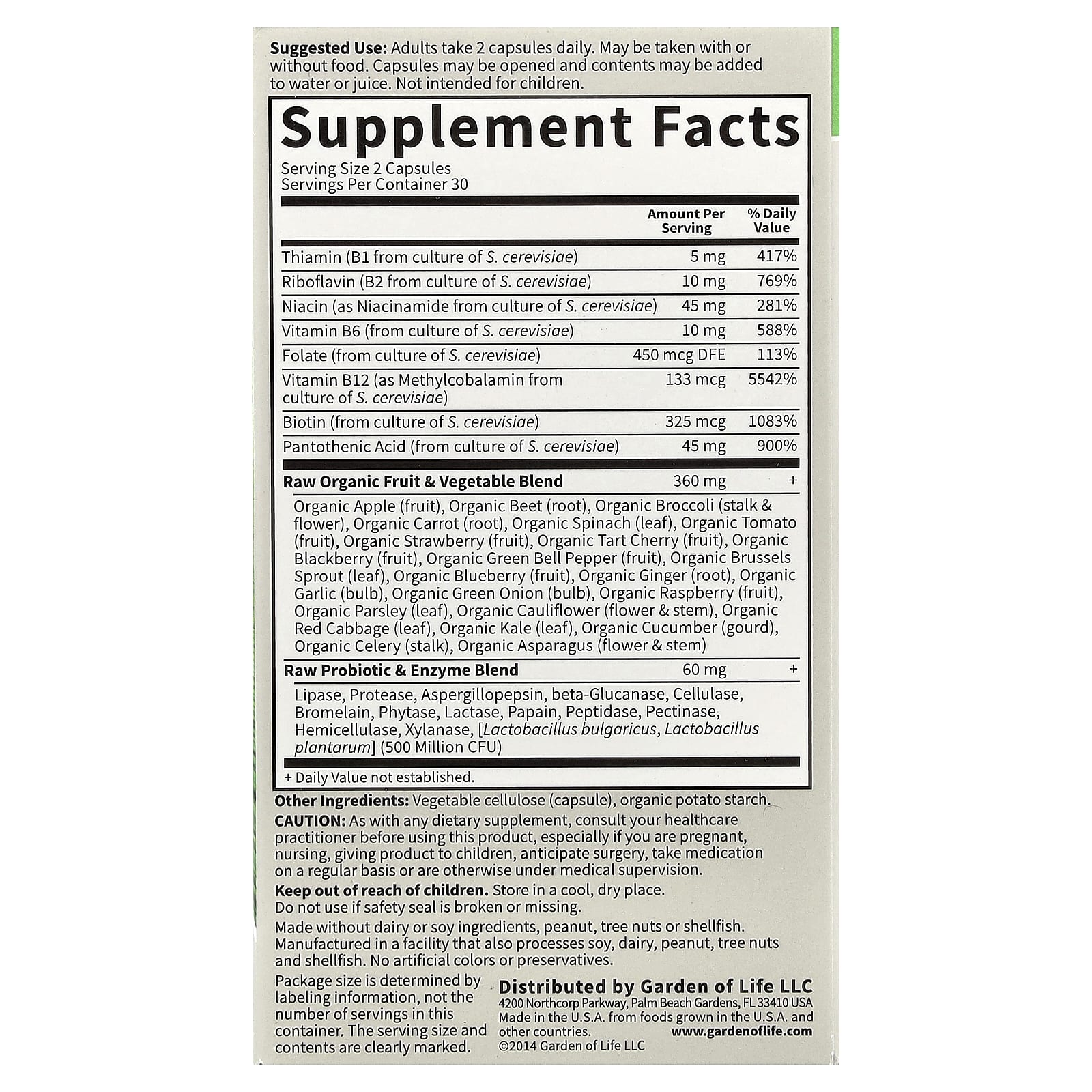 &quot;Garden of Life RAW B-Complex: High Potency Vegan B Vitamins for Energy&quot; - Image 2