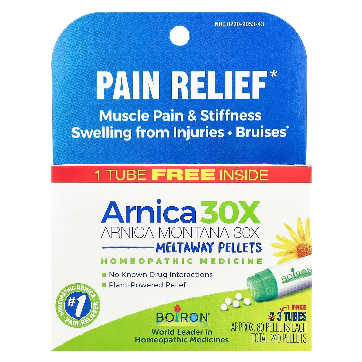 Natural Pain Relief with Boiron Arnica 30X - 3 Tubes - Image 1