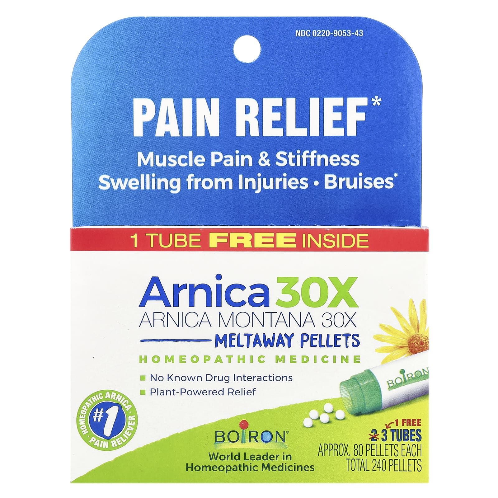 Natural Pain Relief with Boiron Arnica 30X - 3 Tubes - Image 1