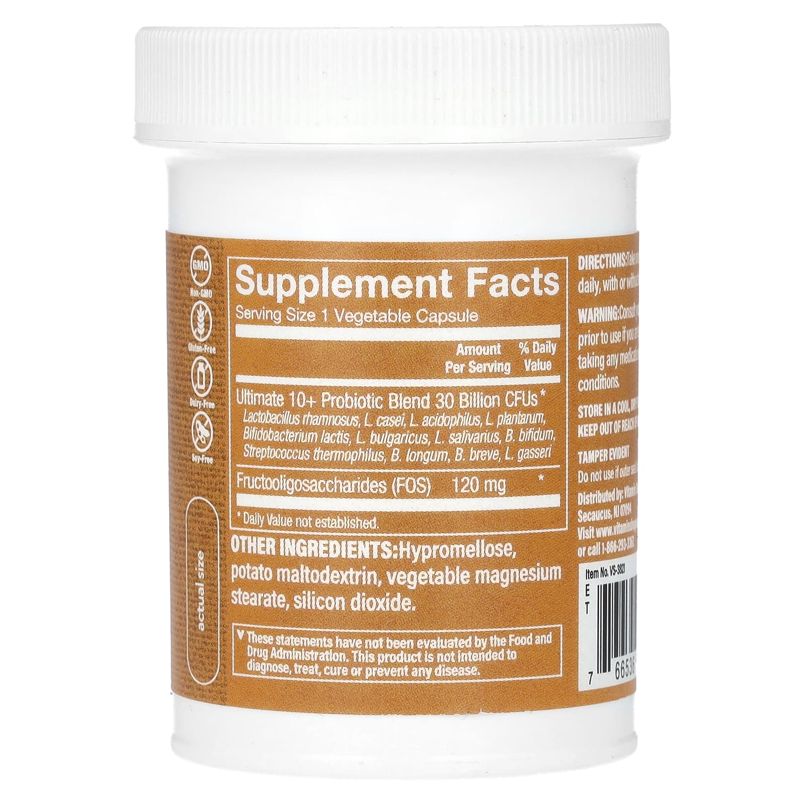 The Vitamin Shoppe, Ultimate 10+ Probiotics, 30 Billion CFU, 60 Vegetable Capsules - Image 2