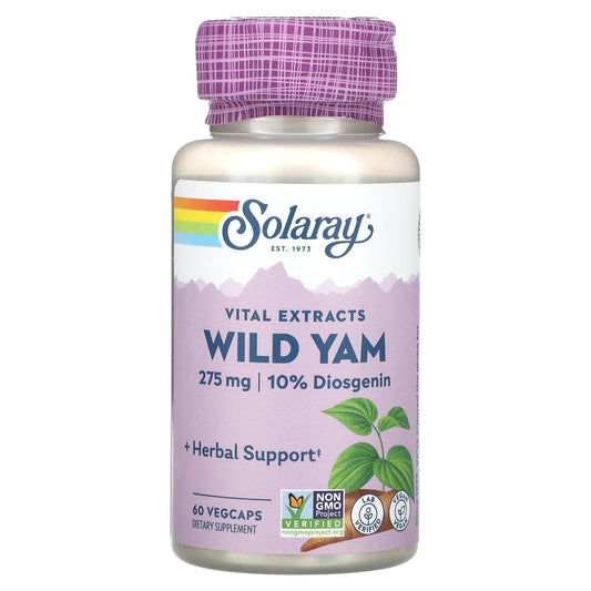 Solaray, Vital Extracts Wild Yam, 60 VegCaps - Image 1