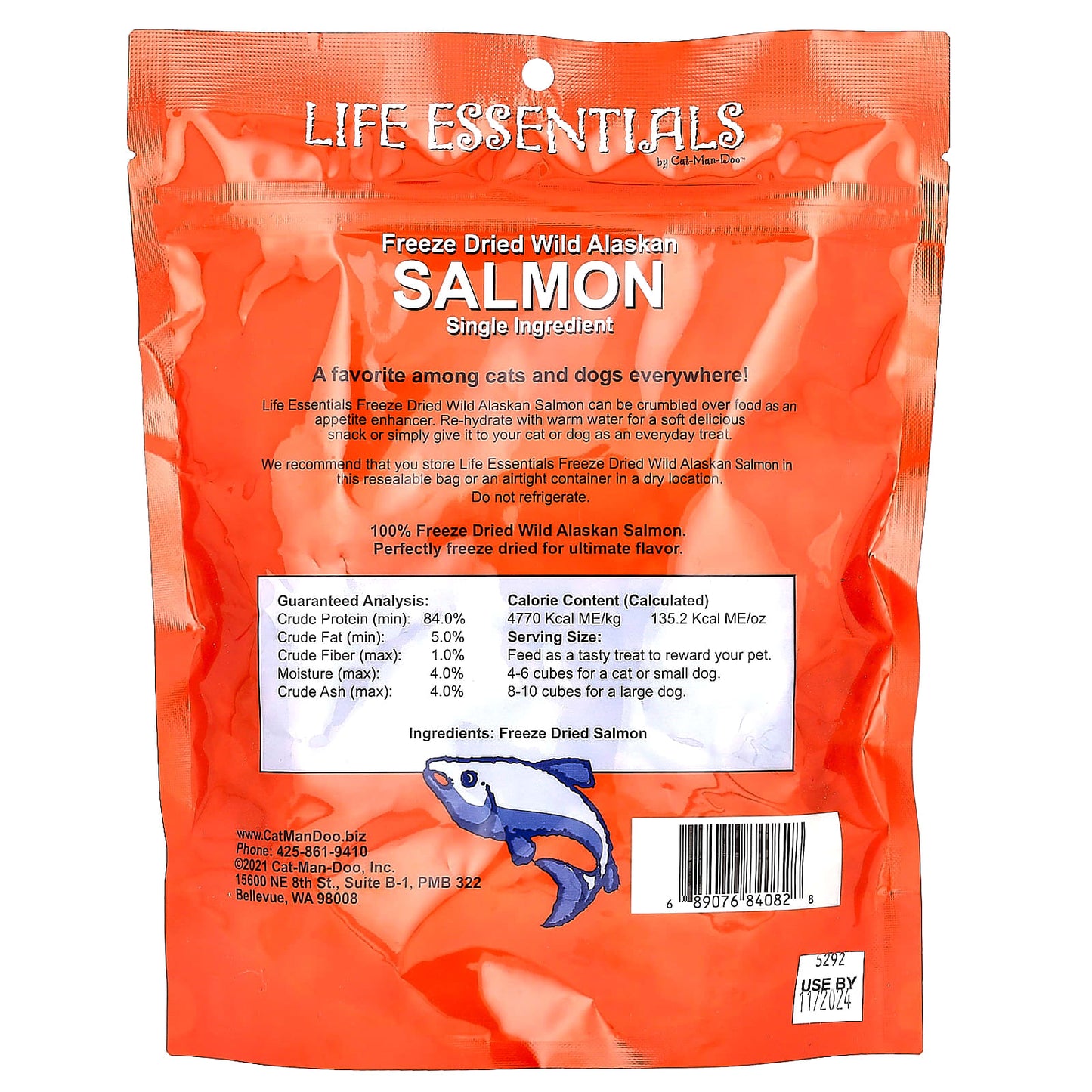 Cat-Man-Doo Freeze Dried Wild Alaskan Salmon Treats for Cats & Dogs - Image 2