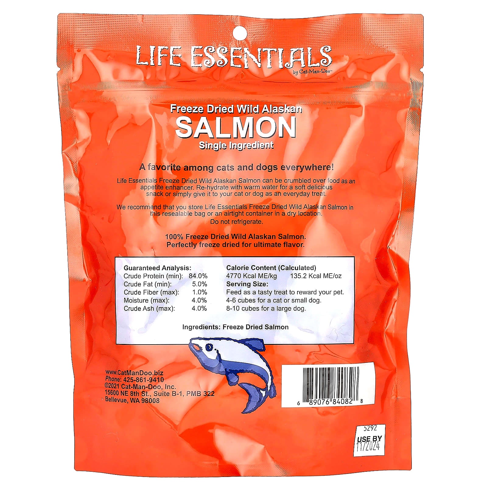 Cat-Man-Doo Freeze Dried Wild Alaskan Salmon Treats for Cats & Dogs - Image 2