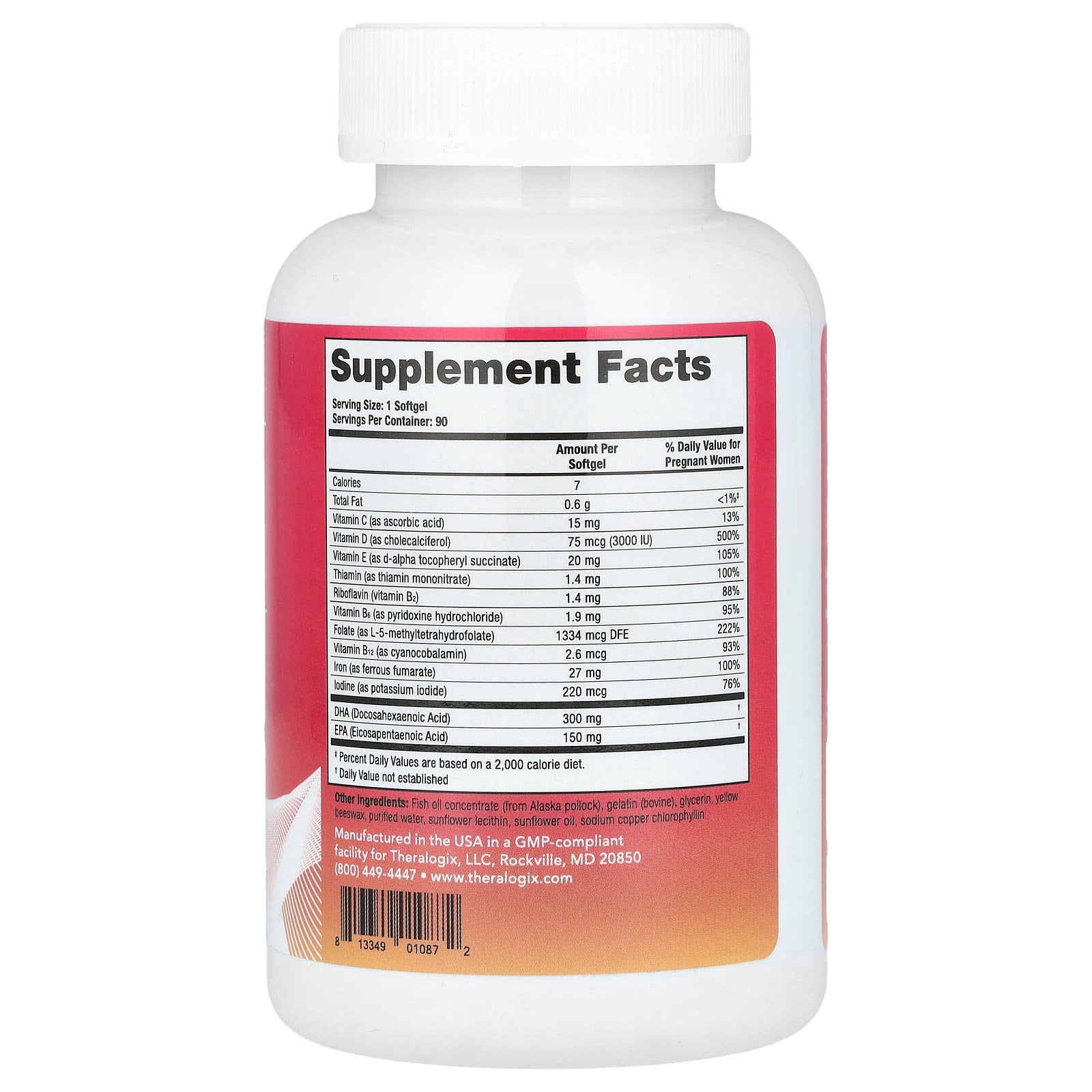 Theralogix, TheraNatal, One, 90 Softgels - Image 2