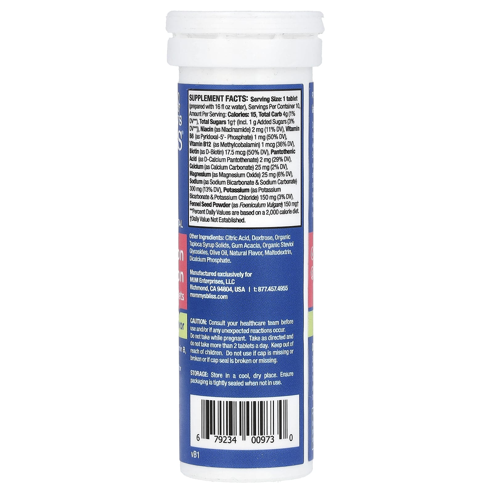 Mommy's Bliss, Postnatal, Lactation Hydration Drink Tablets, Lemon Lime, 10 Effervescent Tablets
