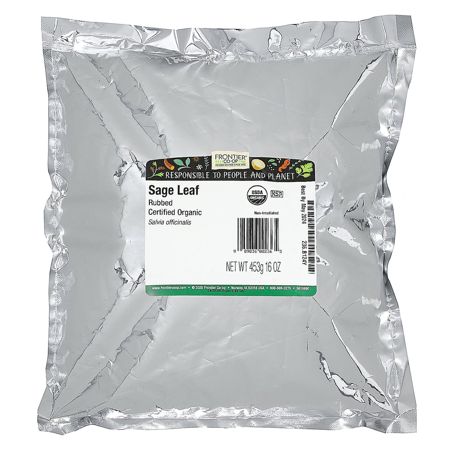 Organic Rubbed Sage Leaf by Frontier Co-op, 16 oz (453g) - Image 2