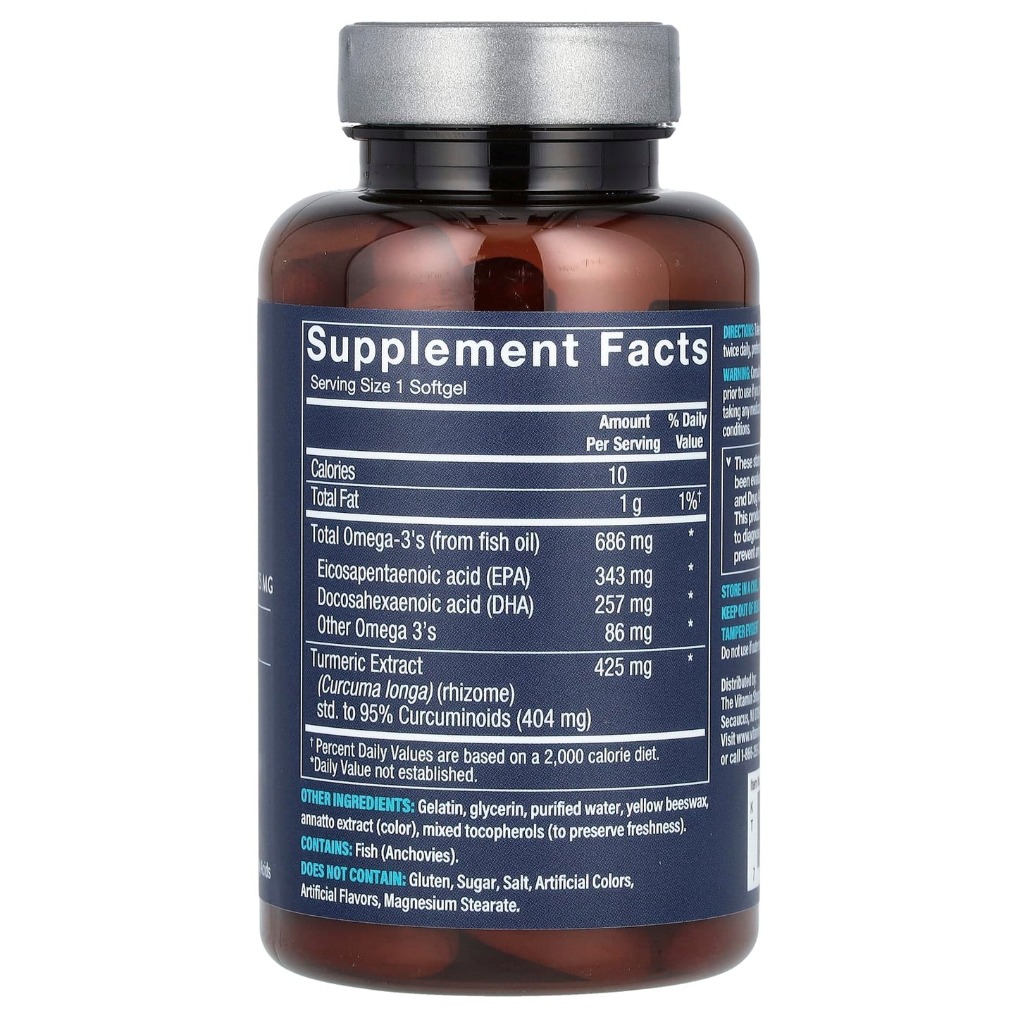 Vthrive, Omega-3 With Turmeric, 60 Softgels - Image 2