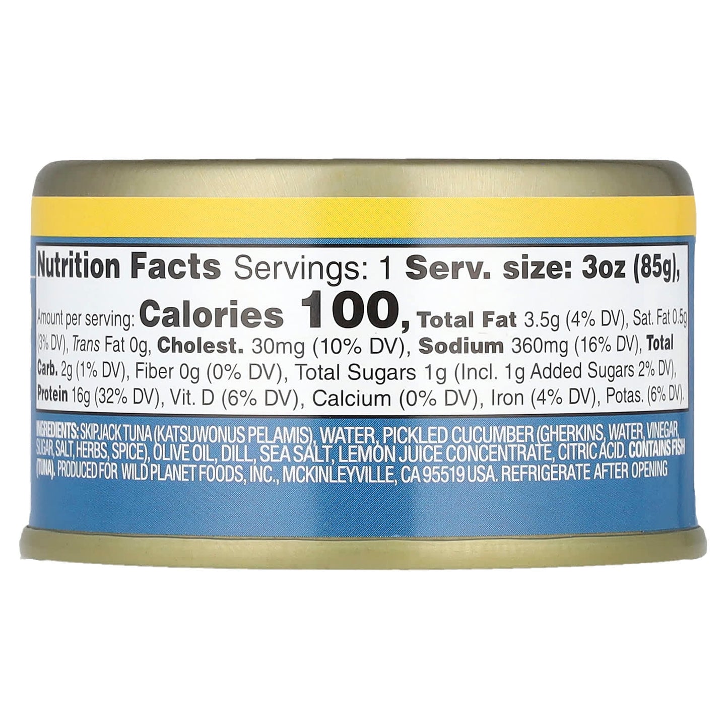 Wild Planet, SkipJack Wild Tuna with Dill Pickle, 3 oz (85 g) - Image 2