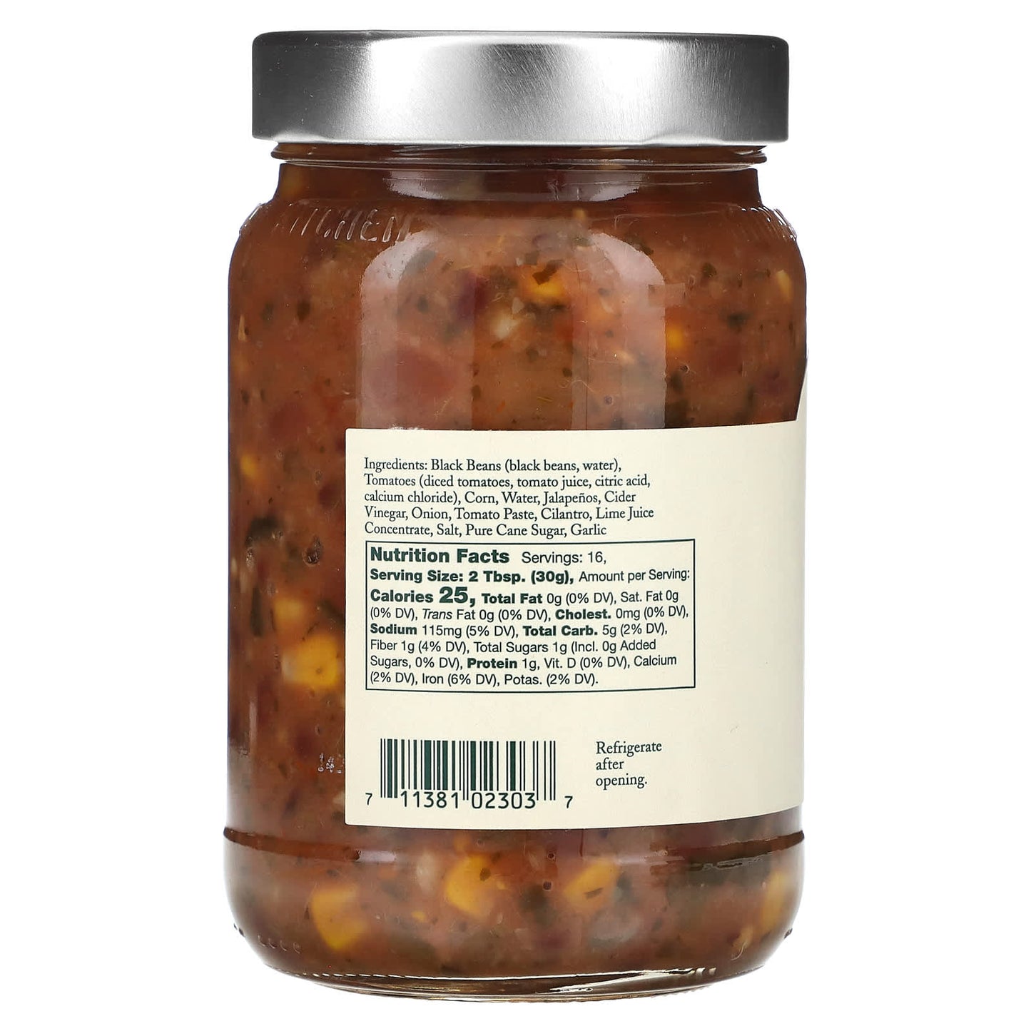 Stonewall Kitchen, Black Bean Salsa, Medium Hot, 16.75 oz (475 g)