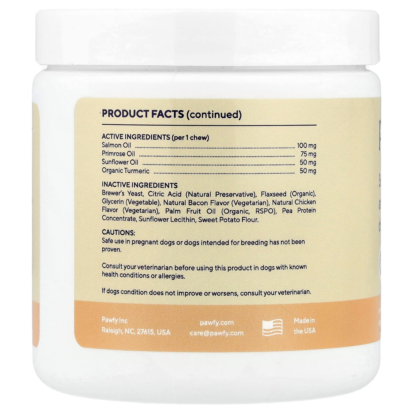 Pawfy, Skin & Coat, For Dogs, Vegetarian Chicken , Approx. 30 Chews, 4 oz (113 g) - Image 2
