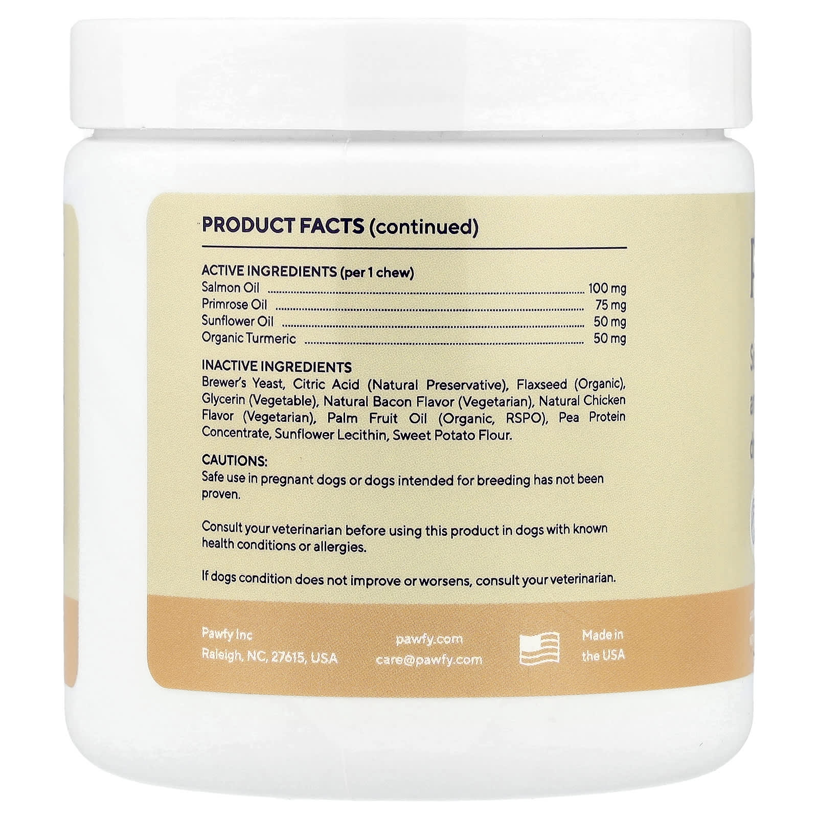 Pawfy, Skin & Coat, For Dogs, Vegetarian Chicken , Approx. 30 Chews, 4 oz (113 g) - Image 2