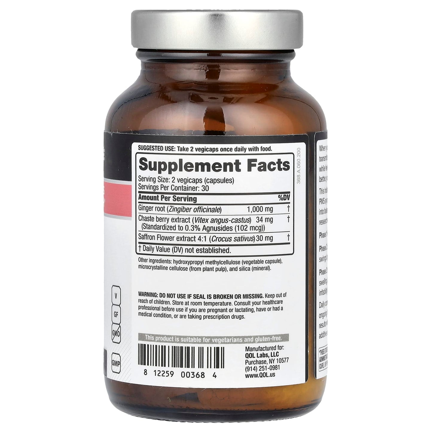 Quality of Life, PureBalance PMS 3-Phase Relief, 60 Vegicaps - Image 2