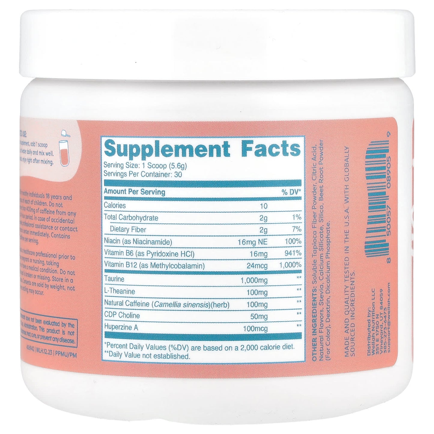 Wellah, Perfect Pick-Me-Up, Strawberry Lemonade, 5.9 oz (168 g) - Image 2