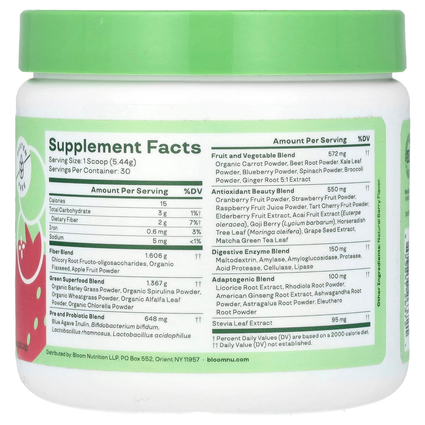 Bloom Berry Greens & Superfoods for Gut Health, 5.8 oz - Image 2