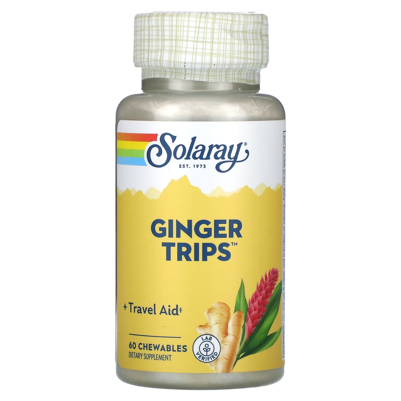 Solaray, Ginger Trips, 60 Chewables - Image 1