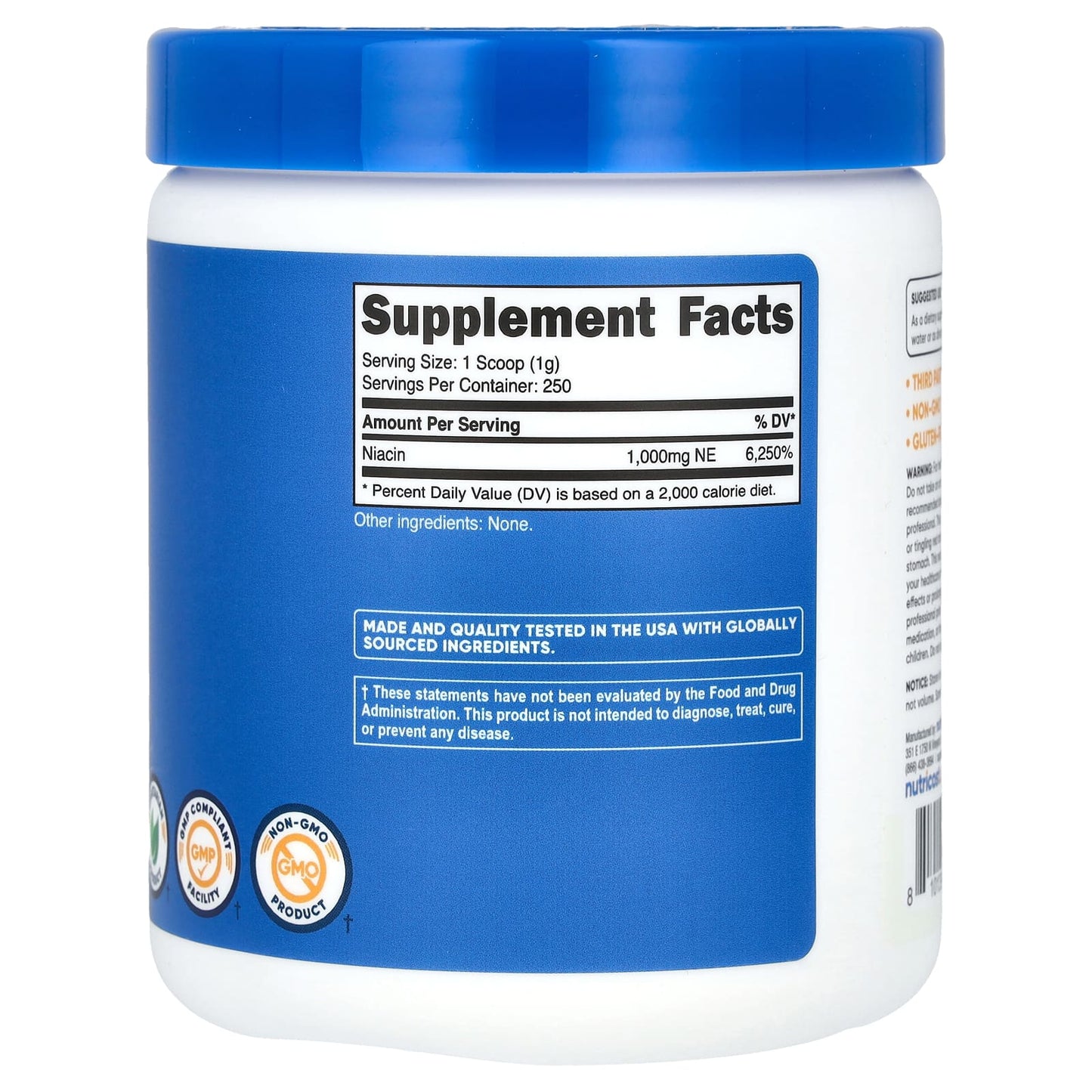 Nutricost, Niacin, Unflavored, 8.9 oz (250 g) - Image 2