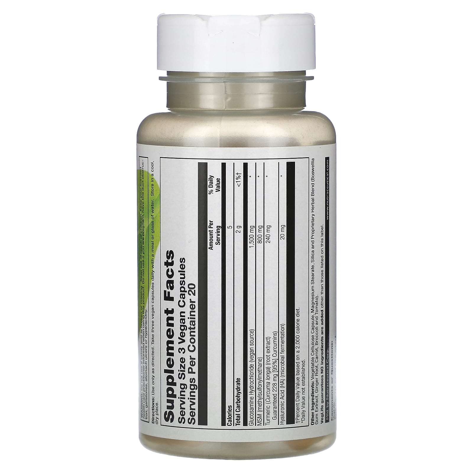 VegLife, Vegan Glucosamine Supreme, 60 Vegan Capsules - Image 2