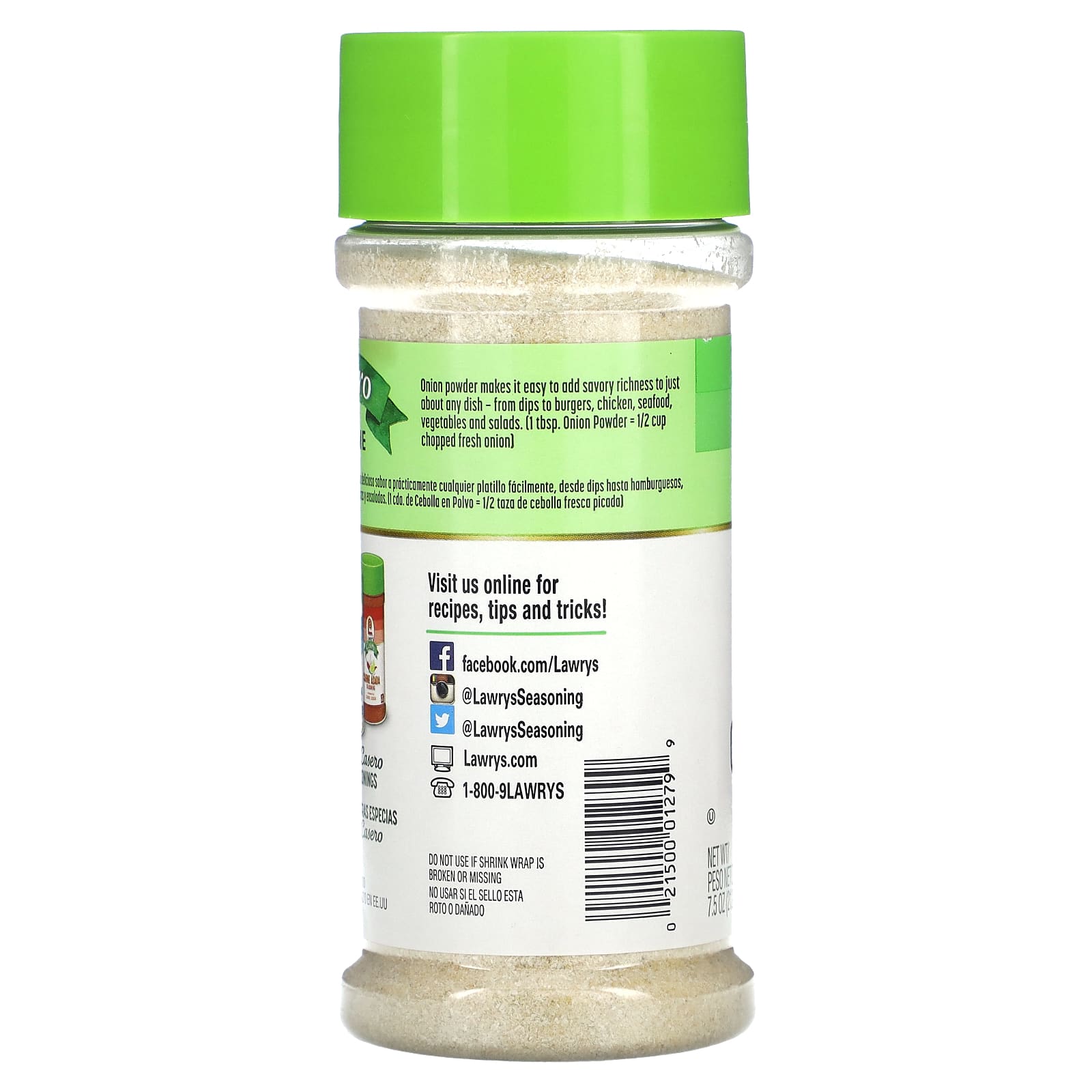 Lawry's, Casero, Onion Powder, 7.5 oz (212 g) - Image 2