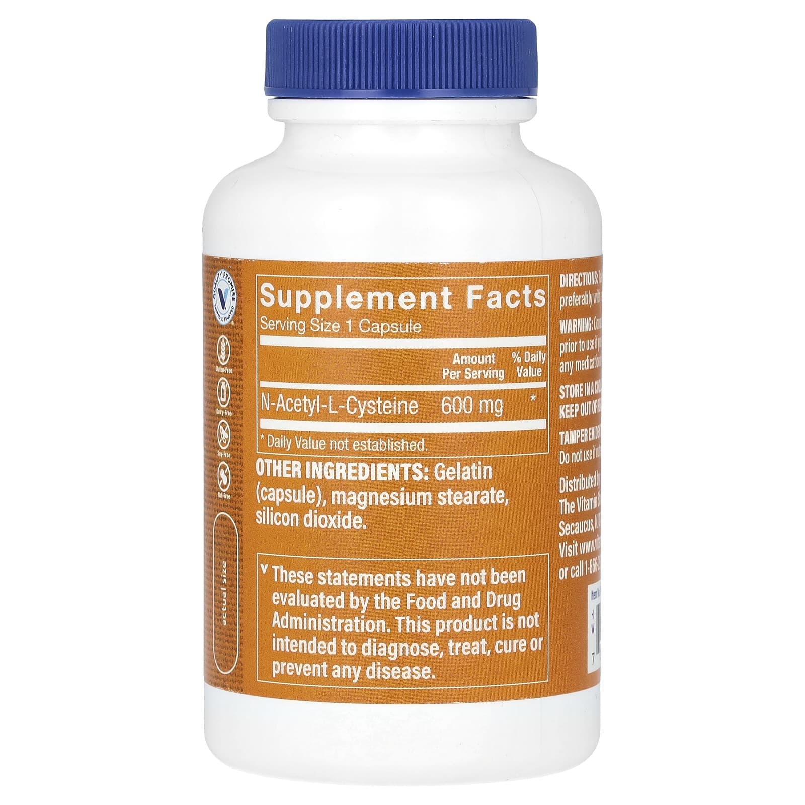 The Vitamin Shoppe, NAC, 600 mg, 100 Capsules - Image 2