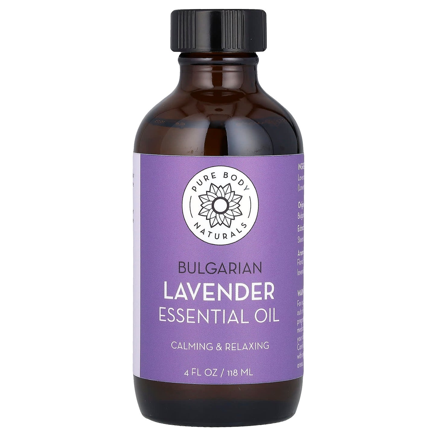 Pure Body Naturals, Essential Oil, Bulgarian Lavender, 4 fl oz (118 ml) - Image 1