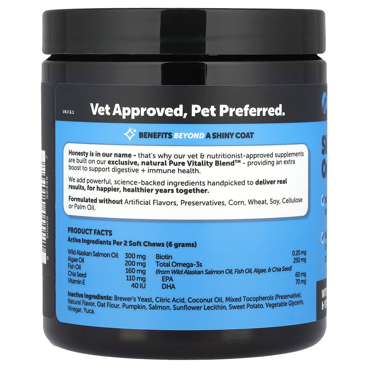 Pet Honesty, Skin Health Omega, For Dogs, Salmon, 90 Soft Chews, 9.5 oz (270 g) - Image 2